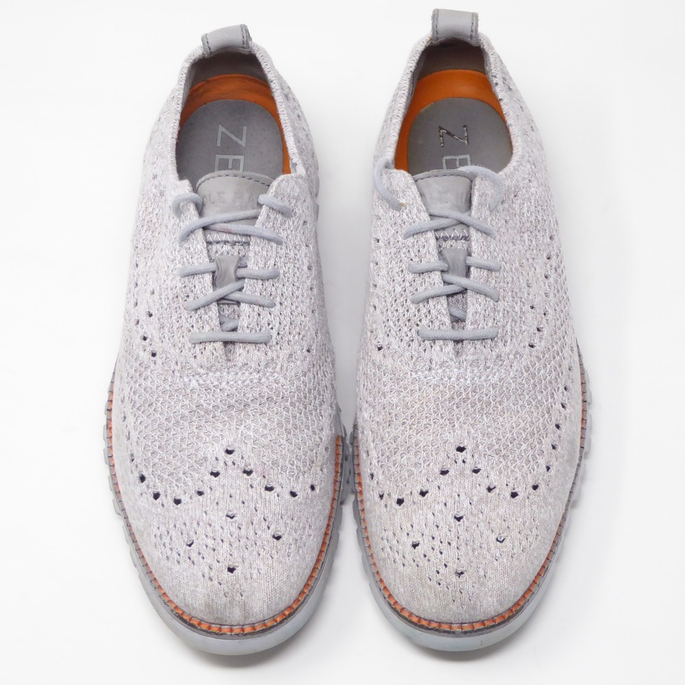 Cole Haan Mens Zerogrand Wingtip Oxford Gray Knit C34361 Size 7.5M - Picture 3 of 11